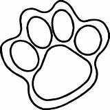 Paw Coloring Print Tiger Pages Foot Footprint Drawing Feet Clipart Draw Dog Color Dinosaur Paws Bear Line Clemson Template Bottom sketch template