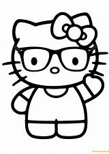 Kitty Hello Coloring Pages Nerd Glasses Drawing Color Printable Colouring Cute Sheets Supercoloring Cartoon Print Kids Kitten Choose Board Coloringpagesonly sketch template
