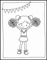 Cheerleader Cheerleading Coloring Pages Printables Cheer Preschool Choose Board Kindergarten Worksheets sketch template