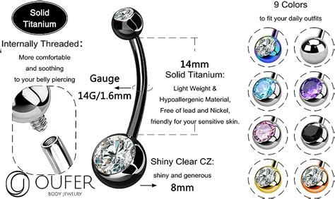 Belly Bar Size Guide Belly Button Piercing Size Conversion – The Belly