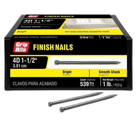 Grip Rite 1 1 2 In 15 Gauge Yellow Zinc Steel Finish Nails 1 Lb In