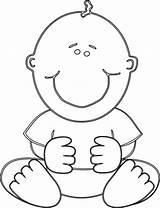 Outline Baby Sitting Boy Clip Clipart Clker Large Vector sketch template