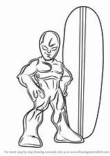 Surfer Silver Drawing Draw Squad Hero Super Show Drawings Learn Paintingvalley Getdrawings Step sketch template