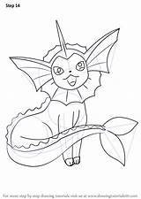 Vaporeon Drawing Drawingtutorials101 Pokemons Tutorials Pokémon Evolved Improvements Finally Pikachu Fofinhos Imprimíveis Adesivos Animais Gratuitos sketch template