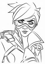Tracer Overwatch Coloring sketch template