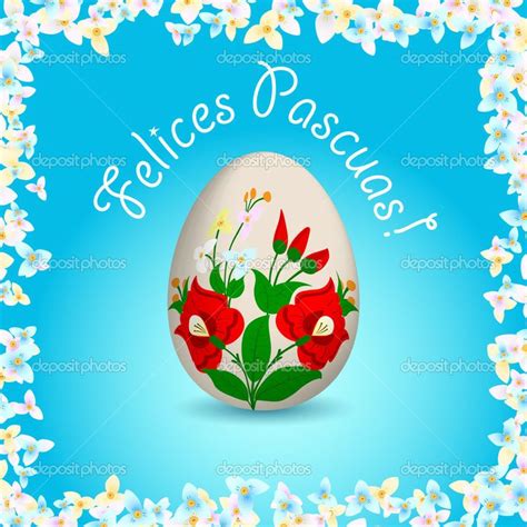 happy easter spanish text  painted easter egg happy easter