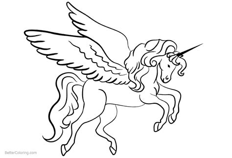 unicorn coloring pages  wings  printable coloring pages