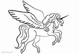 Unicorn Wings Coloring Pages Printable Kids Color sketch template