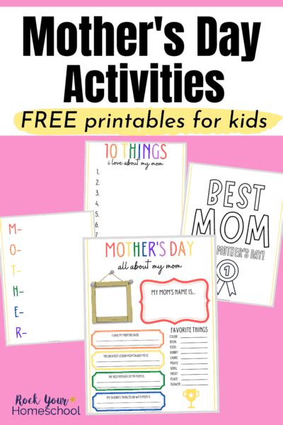 mothers day printables  fun activities  kids