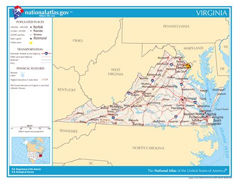 large detailed map  virginia state virginia state large detailed map