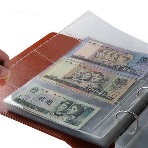 pcs money banknote paper money album page collecting holder sleeves