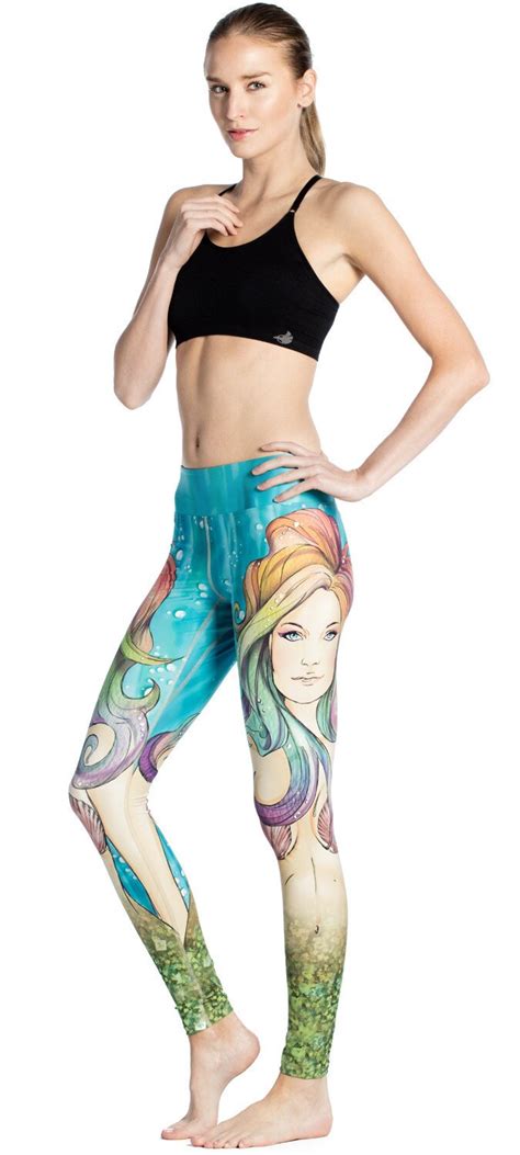 Women Flexible Mermaid Girlprint Tight Pants Workout Gym