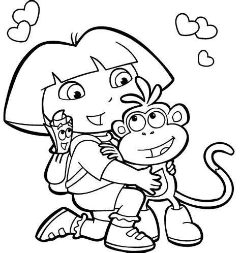 dora  boots coloring pages    print