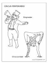 Circus Ringmaster Acrobat Coloring Pages Sheets Theme Performers Activities People Visit Template Colouring Artist Choose Board Trapeze Crafts Printable sketch template