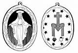 Coloring Medal Miraculous Mary Template Lady Immaculate sketch template