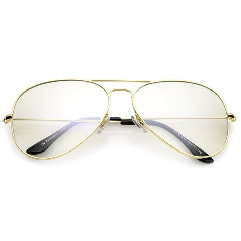 large retro clear lens aviator sunglasses mm zerouv