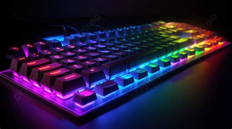 vibrant backlit keyboard   render background computer keyboard