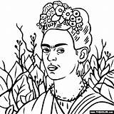 Coloring Frida Kahlo Pages Portrait Self Da Google Thorn Necklace Colorare Search Template Doodles Famous Outline Forumcommunity Salvato sketch template