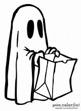 Ghost Halloween Costume Trick Color Treat Print sketch template