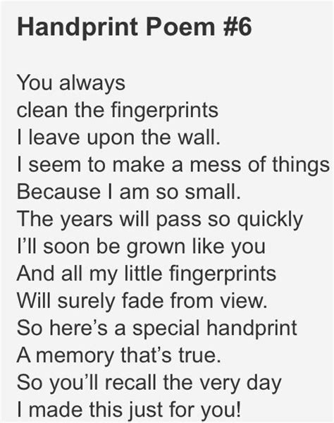 handprint poem handprint poem poems hands poem