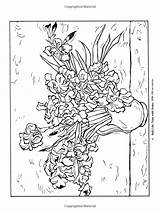 Gogh Van Irises Coloring Pages Da Vase Iris Colouring Drawing Choose Board Artist Vincent Painting sketch template