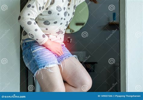 Hands Woman Holding Her Crotch Female Need To Pee Urinary Incontinence