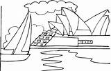Sydney Opera House Coloring Ocean Pages Near Printable Color Drawings sketch template