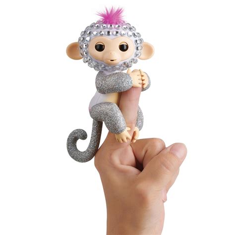 fingerlings monkeys fingerblings sparkle whitesilver friendly interactive toy
