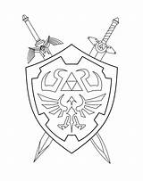 Legend Shield Malvorlagen Wappen Hylian Ausdrucken Geschichte Breath Drucken Légende Ritter Malbuch Zeichnung Tätowierung Blazezelda sketch template