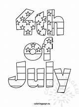 July Coloring 4th sketch template