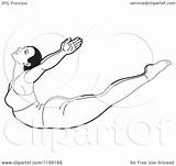Yoga Stretching Woman Dhanurasana Fit Illustration Pose Royalty Clipart Vector Perera Lal sketch template