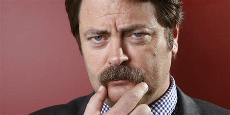 ron swanson nick offerman reveals   parks  recreation character thinks  donald