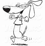 Cartoon Outline Dog Wiener Jogging Coloring Vector Shirt Animal Clipart Clip Ron Leishman Royalty Library sketch template