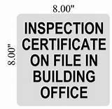 Certificate Elevator Sign Signs Building Office Inspection  Frame Nyc Aluminum Frames Dobsigns Brushed 8x8 Dob sketch template