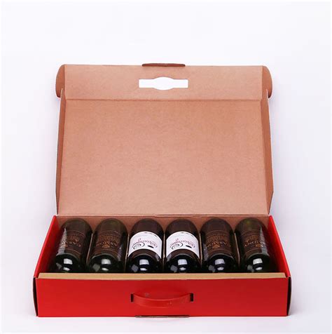 Custom Corrugated Cardboard Wine Packaging Box With Handle