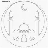 Eid Ramadan Maulidur Rasul Decoraciones Adabi Mubarak Coloriage Mosque sketch template