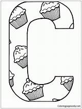 Letter Coloring Pages Printable Preschool Alphabet Letters Sheets Kids Cupcake Color Book Sheet Disney Howerton Team Worksheets Online Initial Candy sketch template