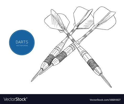 green arrow darts sketch royalty  vector image