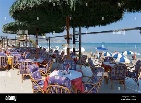 beachfront taverna laganas zakynthos zante ionian islands greece stock photo alamy