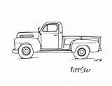 Truck Vintage Coloring Pickup Old Pages Trucks Clipart Antique Printable 1940 Instant Patterns Etsy Outline Line Drawing Classic Christmas Ford sketch template