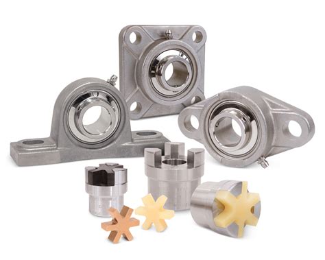 stainless steel mounted bearings  shaft couplings  washdown applications bearing tips