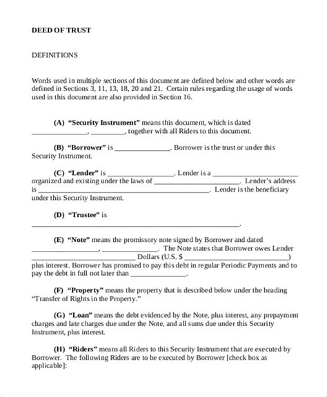sample   trust forms   ms word