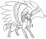 Wolf Winged Coloring Pages Female Template Templates sketch template
