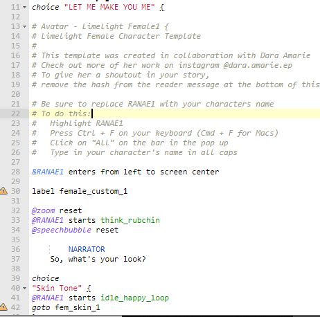 script error cc script template  choices creators corner