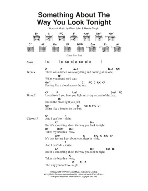 Something About The Way You Look Tonight Sheet Music Elton John