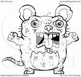 Rat Ugly Angry Cartoon Coloring Clipart Outlined Vector Cory Thoman Transparent Regarding Notes Clipartof sketch template