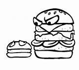 Burger Coloring Pages Small Big Food Kids Junk Color Getcolorings Getdrawings Bord Kiezen sketch template