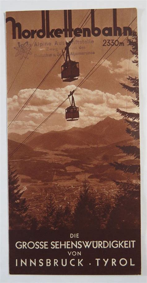 Vtg Tyrol Travel Brochure Nordkettenbahn Innsbruck Tourist