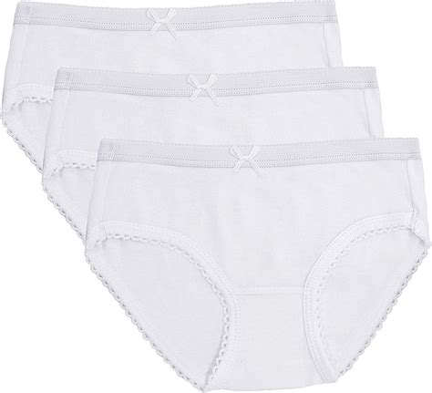 Feathers Girls Solid White Tagless Briefs Underwear Super Soft Panties