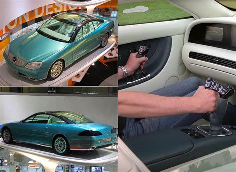 futuristic mercedes benz  concept car    joystick controls    steering